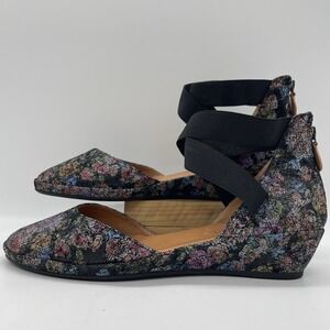 Gentle Souls Kenneth Cole Womens 11 Shoes Demi-Wedge Noa‎ Floral D'orsay Ballet